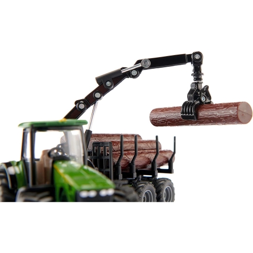 Traktor z przyczepą leśną model metalowy SIKU S1954